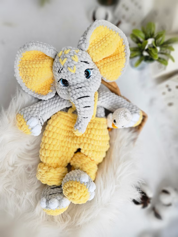 Snuggler elephant crochet pattern
