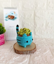 Succulent cat planter amigurumi pattern