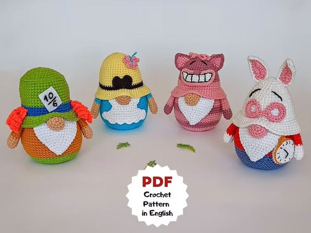 Set of 4 crochet patterns GNOMES