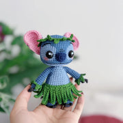 Hawaii girl doll and blue monster crochet pattern