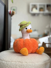 Crochet pattern Goose in a Pumpkin.