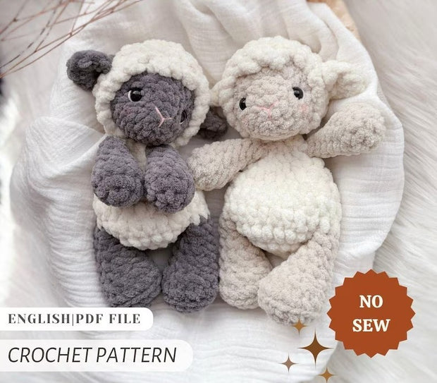 Luna the Lamb No-Sew Lovey Crochet Pattern