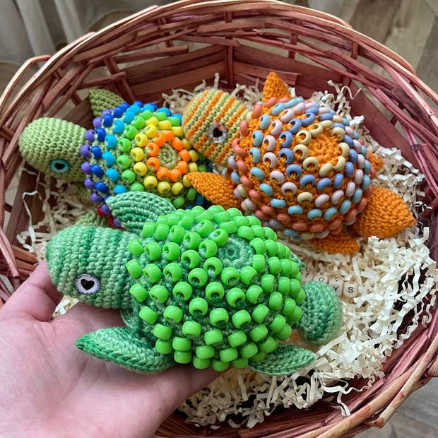 Interactive Crochet Turtle Pattern Sensory Toys