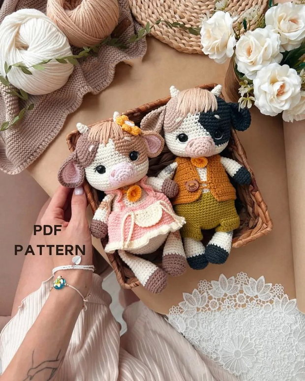 The Cow in Casual Dress Crochet Pattern