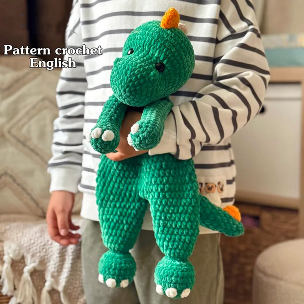 Crochet dinosaur snuggler