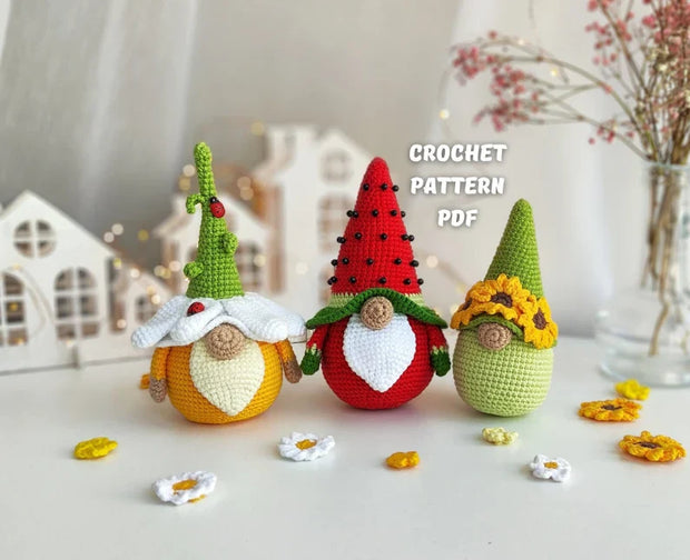 Set of 3 Gnomes crochet pattern