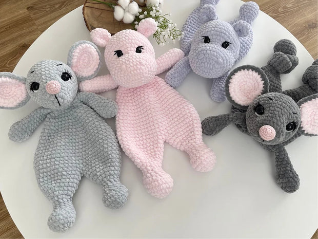 2-in-1  Snuggler Pattern Set – Mouse & Hippo Lovey