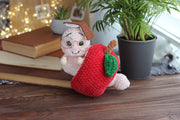Book worm crochet pattern. Apple worm