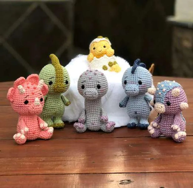 6 in 1 Crochet pattern Baby dinosaurs Collection bundle amigurumi