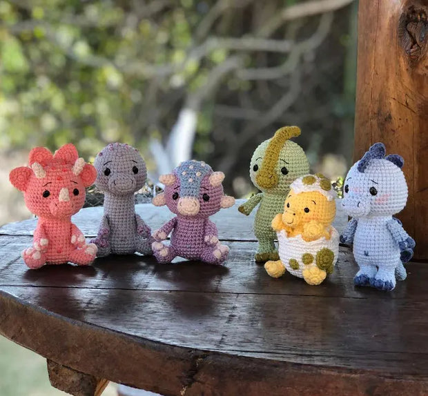 6 in 1 Crochet pattern Baby dinosaurs Collection bundle amigurumi