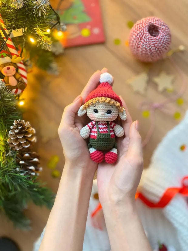 Crochet christmas tree decorations toys set 5 in 1 pattern