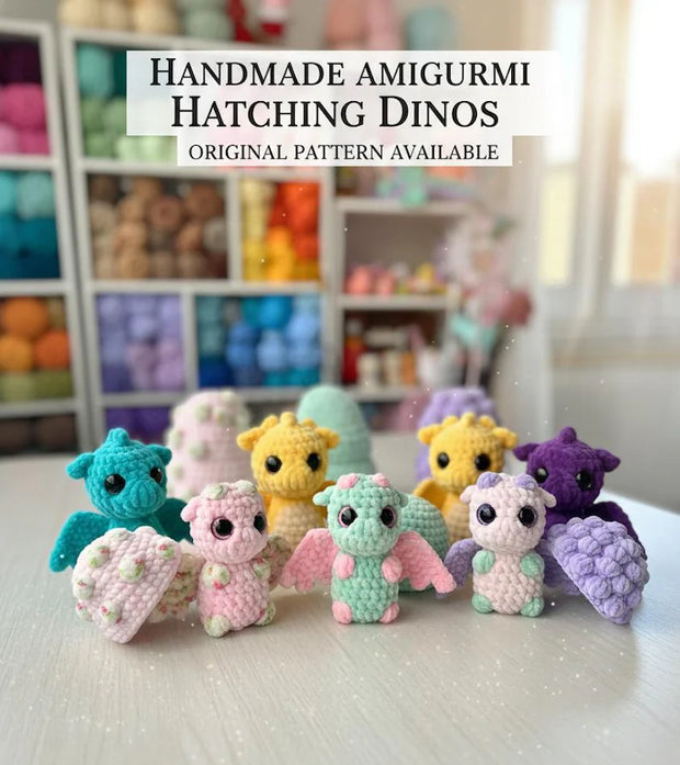 Crochet Hatching Baby Dragons and Eggs Pattern